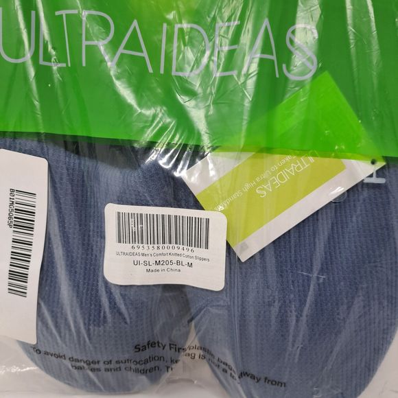 ULTRAIDEAS Men's Lightweight Cotton Slippers with Memory Foam and Soft Sole - Picture 4 of 11